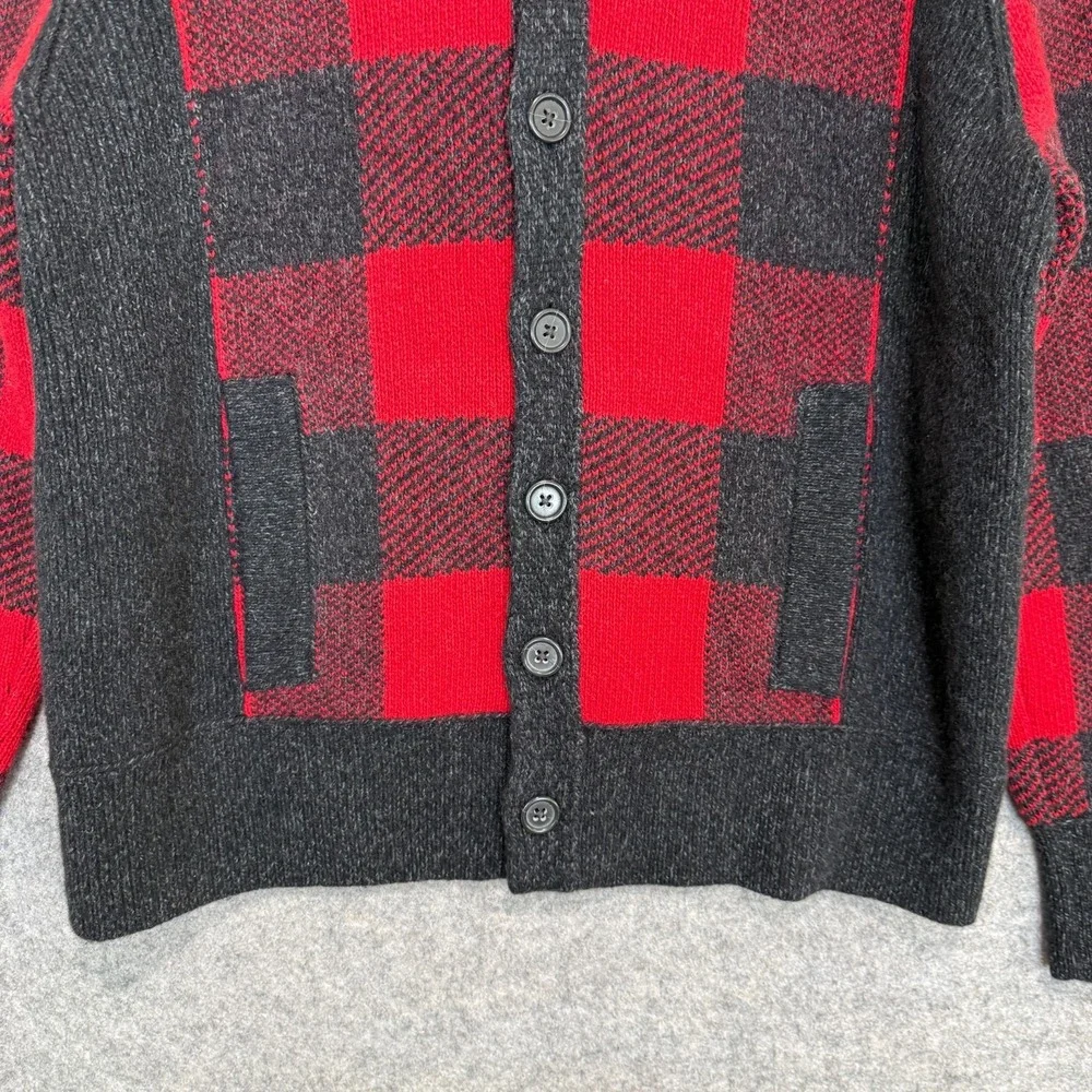 Banana‎ Republic Filpucci Merino Wool Buffalo Plaid Cardigan Mens XL Shawl Heavy